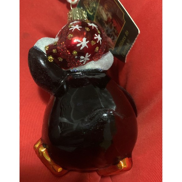 OLD WORLD CHRISTMAS DANCING PENGUIN AQUARIUM GLASS HANDPAINTED ORNAMENT 16095 - Picture 6 of 10
